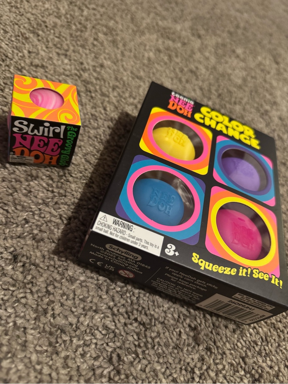 Nee Doh Color Change Squishy Set PLUS Nee Doh Swirl Mini🩷